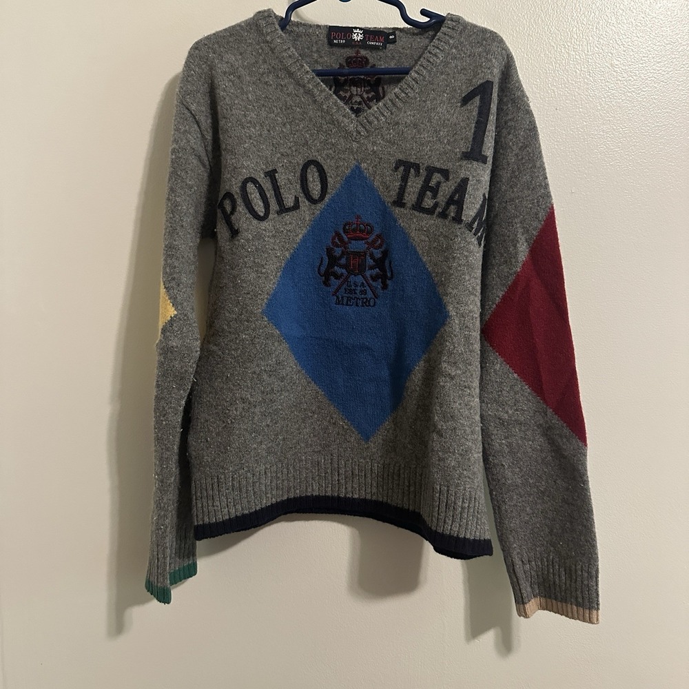 Polo team Metro Company Vintage Wool Sweater 8‎ Youth 1990s Y2K